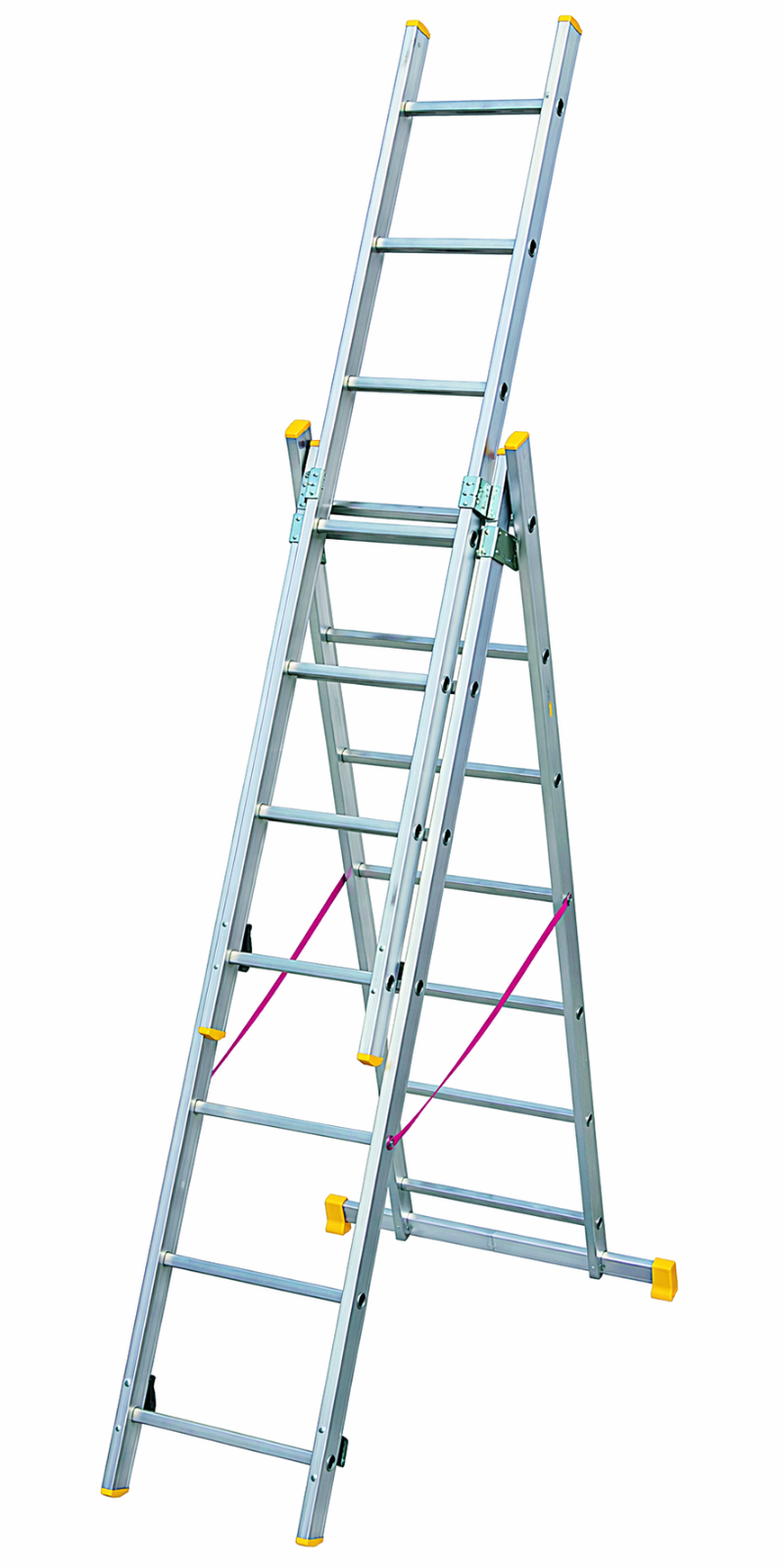Scala Alluminio 3 Elementi 7+7+7 9+9+9 Gradini Telescopica Estensibile 150kg VBS