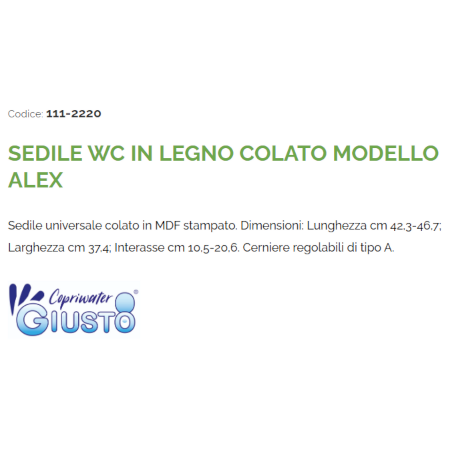 Sedile Wc Legno Colato MDF Copriwater Tavoletta Vaso Universale Bianco Bagno D.X
