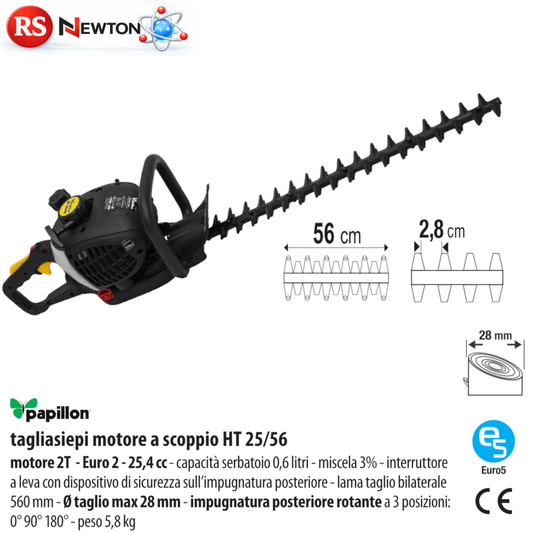 TAGLIASIEPI a Scoppio 2 Tempi 25,4cc Ø taglio mm. 28 Carburatore a Membrana VBS