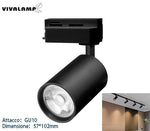 Portafaretto GU10 Binario Monofase Bianco Nero Supporto Spot LED per Negozi V.L