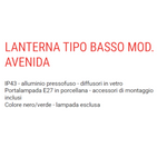 Lanterna Esterno Bassa Nero Verde Vintage Lampada Alluminio Giardino Parete VBS