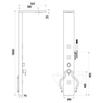Pannello Doccia Anticalcare INOX ASISI 304 Effetto Cascata Cromo Satinato D.X