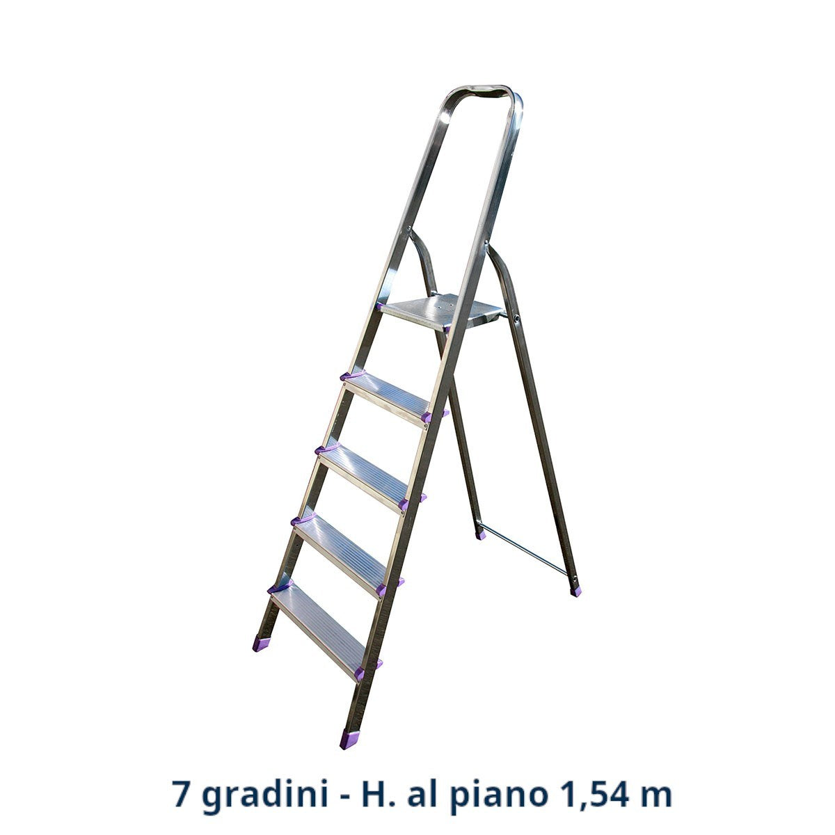 Scala Alluminio TETI 3 4 5 6 7 Gradini Domestica Antiscivolo Leggera 120Kg D.X