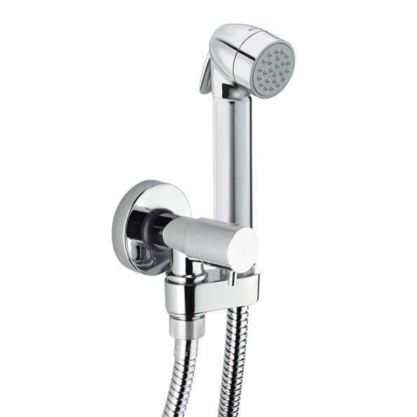 Set Doccia Completo TALITA Doccetta Pulsante Ottone + Flessibile + Supporto D.X