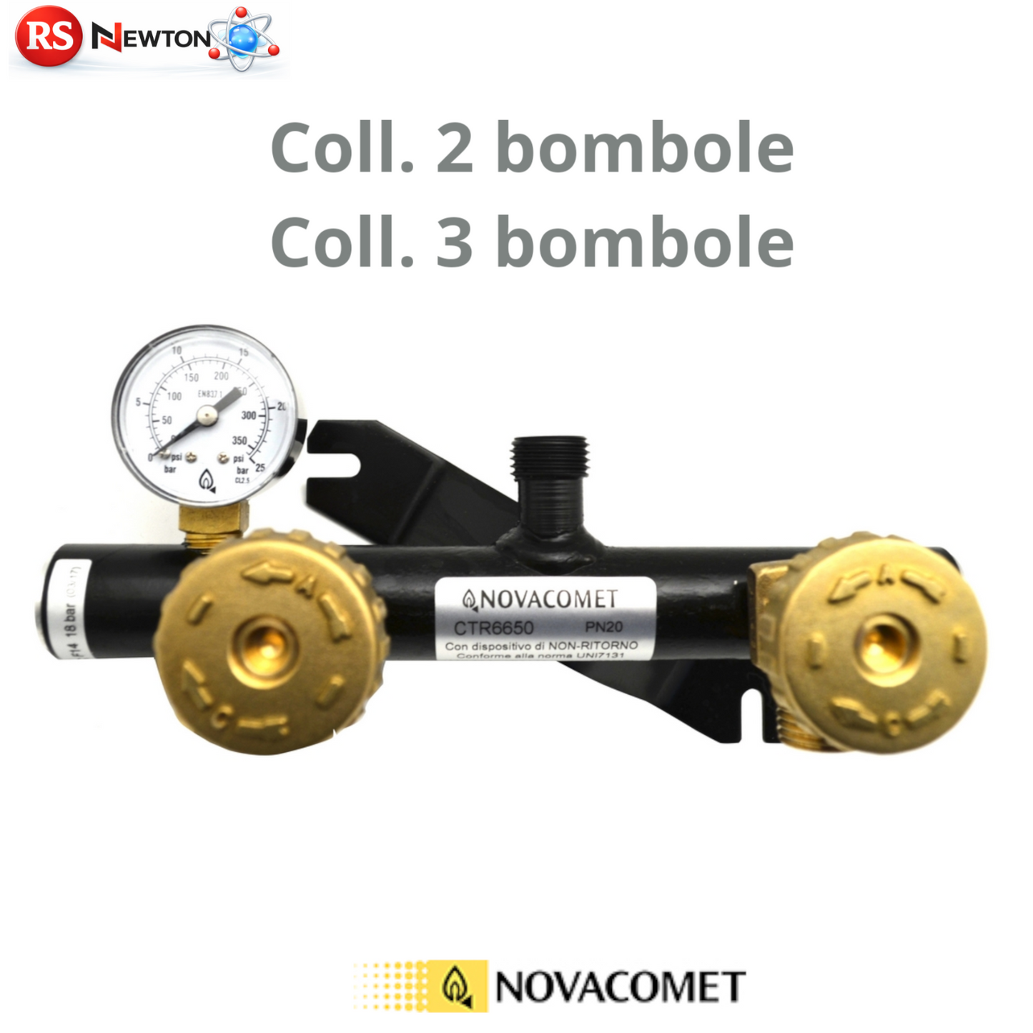 Centralina Gas Compatta 2 3 Bombole Completa Manometro Impianto GPL Nova D.X