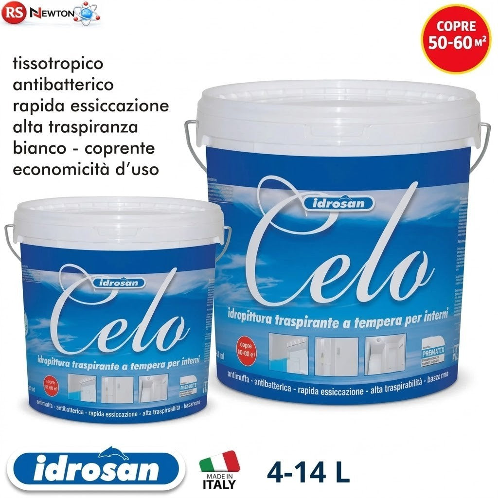 Pittura Interno AntiBatterica Tempera Bianca Traspirante Rapida Essiccazione I.D