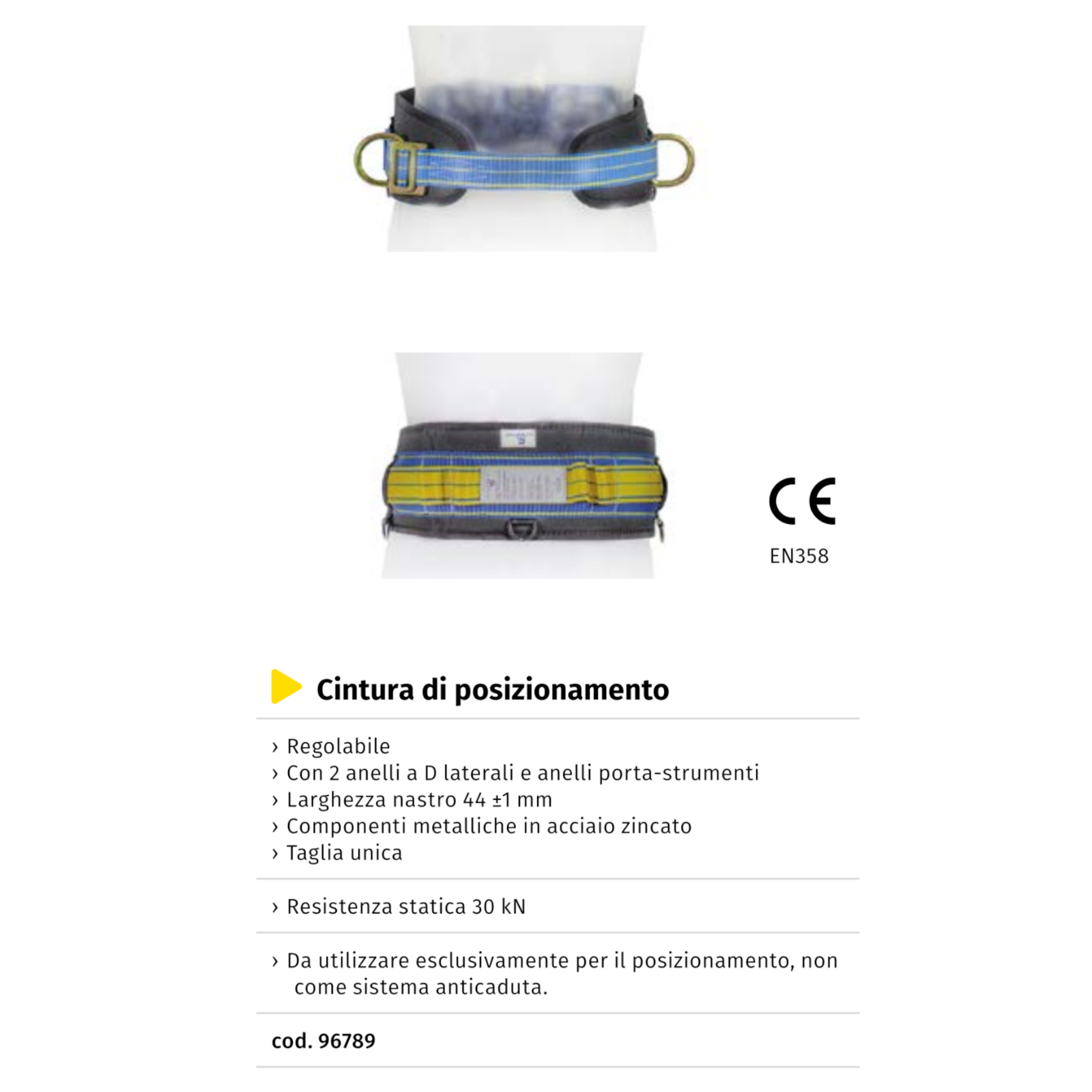 Cintura Di Posizionamento MAURER CE EN361 Regolabile 30kN Professionale VBS