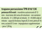 Trapano A Percussione 810W Reversibile Mandrino 13mm Professionale 1.9 Kg VBS