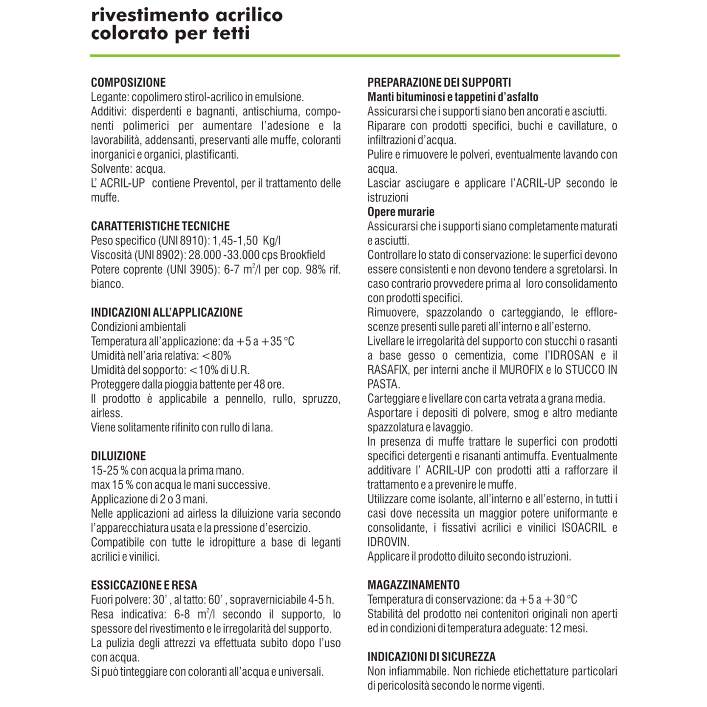 Vernice per Guaina Bituminosa ACRILUP Protettiva Tetti Terrazzi Impermeabile I.D