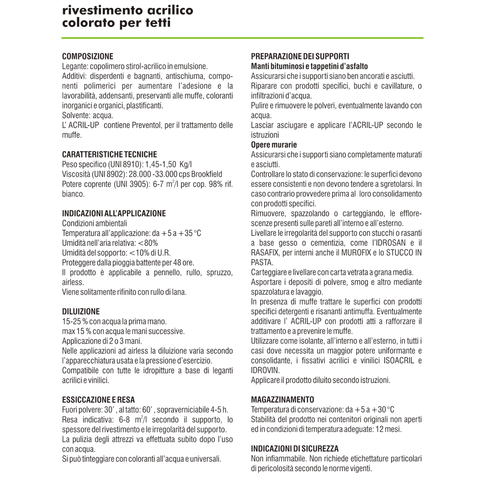 Vernice per Guaina Bituminosa ACRILUP Protettiva Tetti Terrazzi Impermeabile I.D