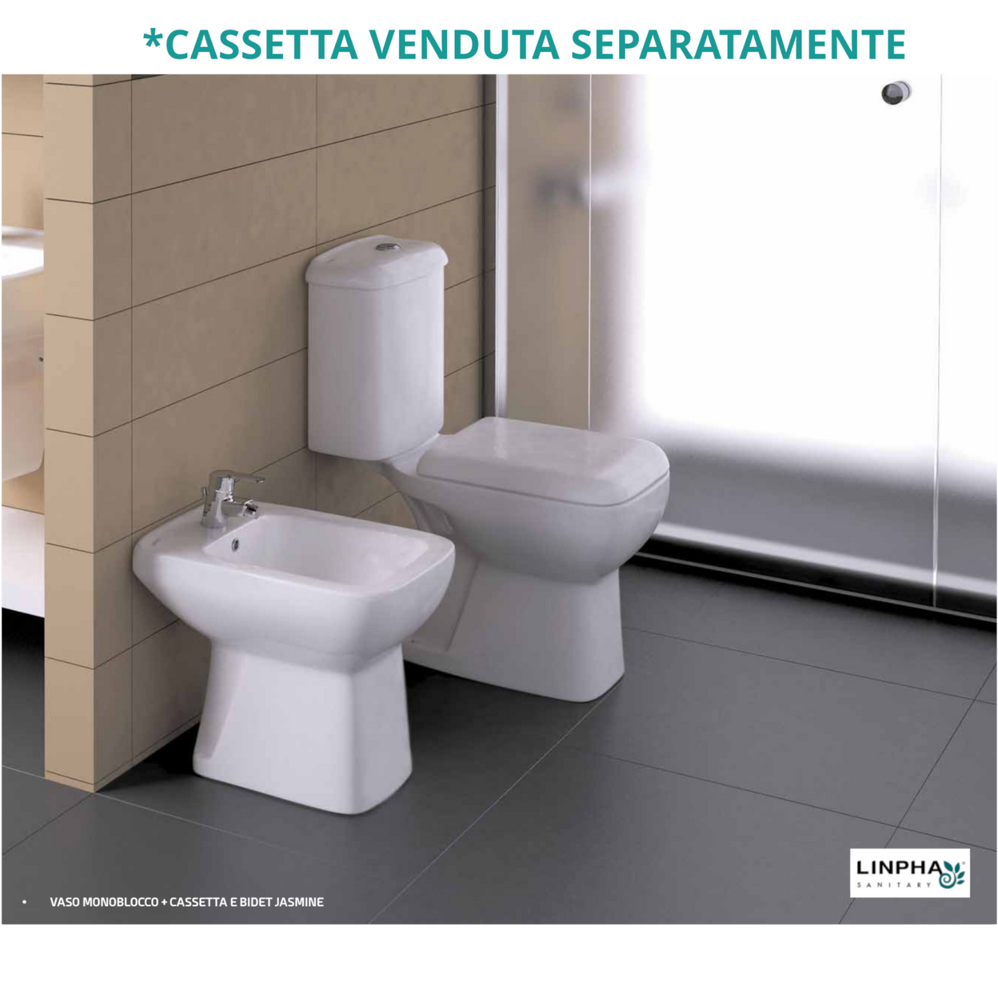 Sanitari Bagno LINPHA Bidet Vaso WC Scarico Terra Muro Pavimento Copriwater D.X