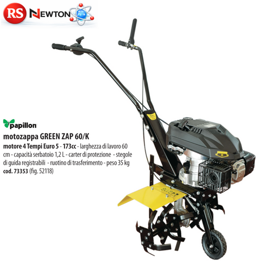MOTOZAPPA a Scoppio 4 Tempi 173cc Trasmissione a Vite Senza Fine e Cinghia VBS