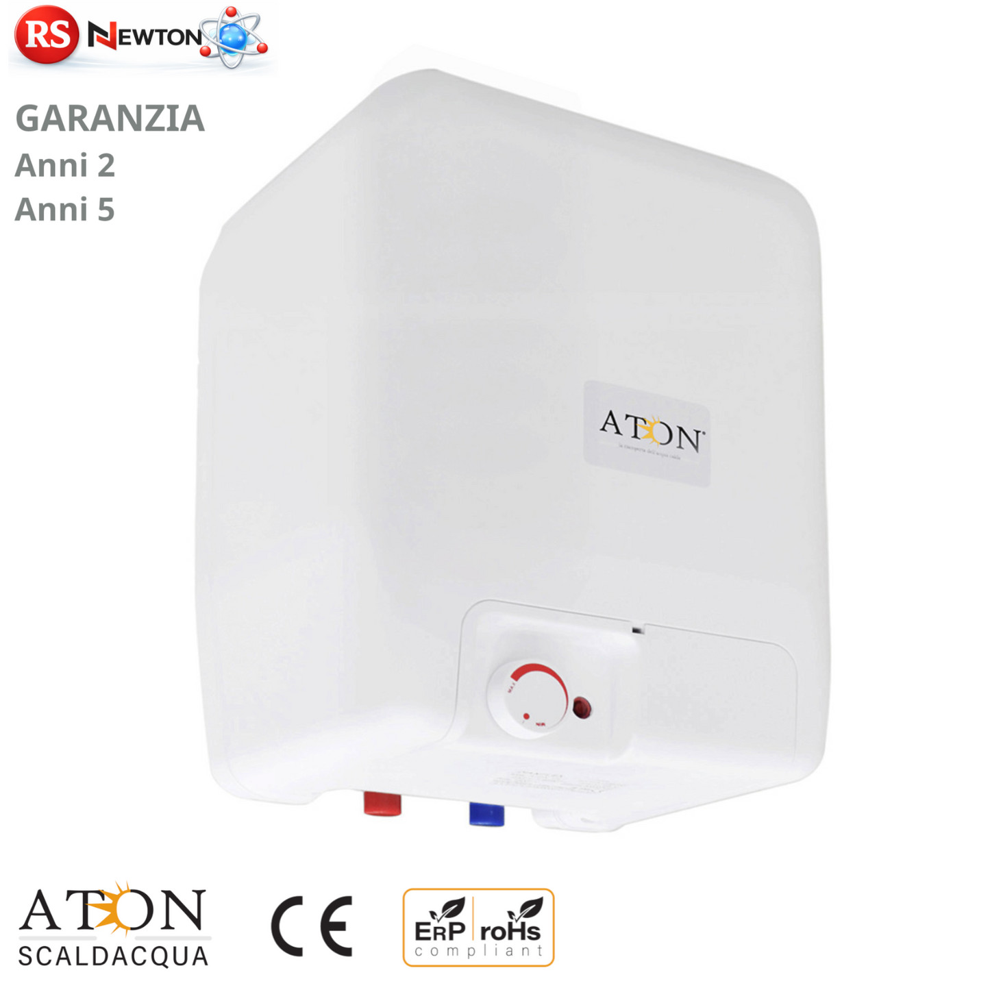 Scaldabagno Elettrico ATON 10 LT Sopralavello Verticale Boiler Acqua Calda D.X