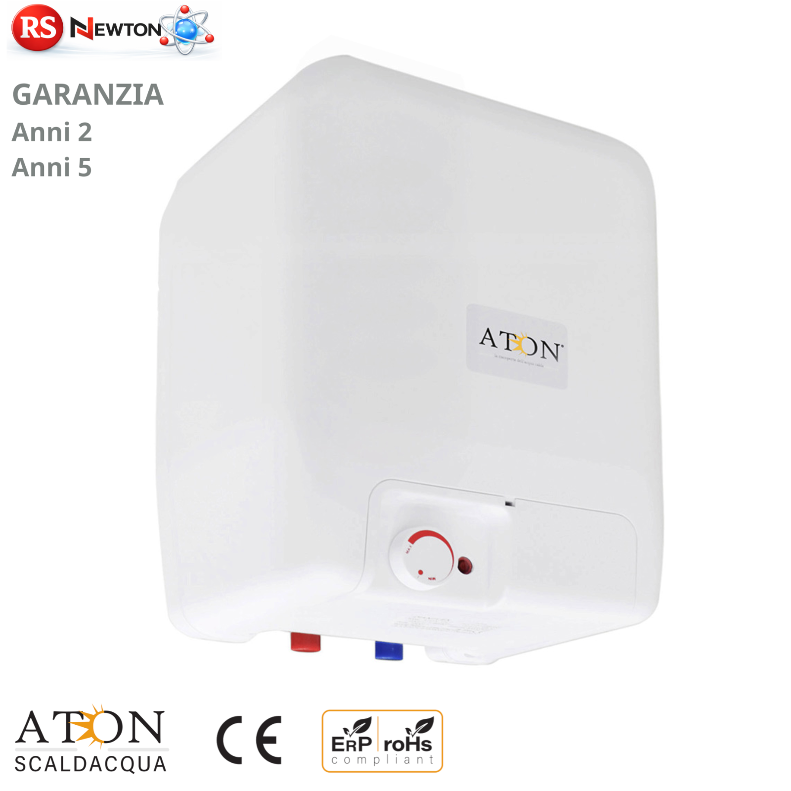 Scaldabagno Elettrico ATON 10 LT Sopralavello Verticale Boiler Acqua Calda D.X