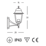 Lanterna Esterno Compatta Vintage Lampada E27 Alluminio Nero Giardino Parete VBS
