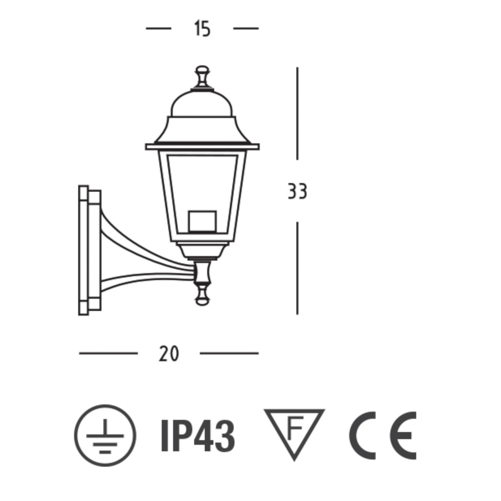 Lanterna Esterno Compatta Vintage Lampada E27 Alluminio Nero Giardino Parete VBS