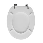 Sedile Wc Legno Colato MDF Copriwater Tavoletta Vaso Universale Bianco Bagno D.X