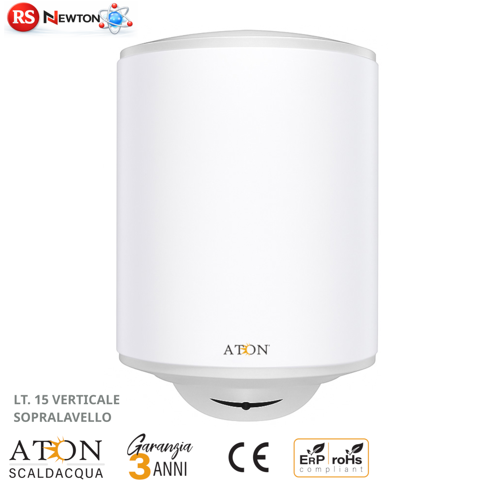 Scaldabagno Elettrico ATON 15 L Sopralavello Verticale Boiler Acqua Calda D.X