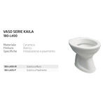 Vaso WC LINPHA Kaila Ceramica Bianco Sanitari Bagno Scarico Muro Pavimento D.X