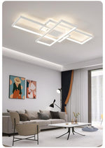 Plafoniera LED 116W Dimmerabile Telecomando Moderna Bianca 105cm 3 Luci V.L