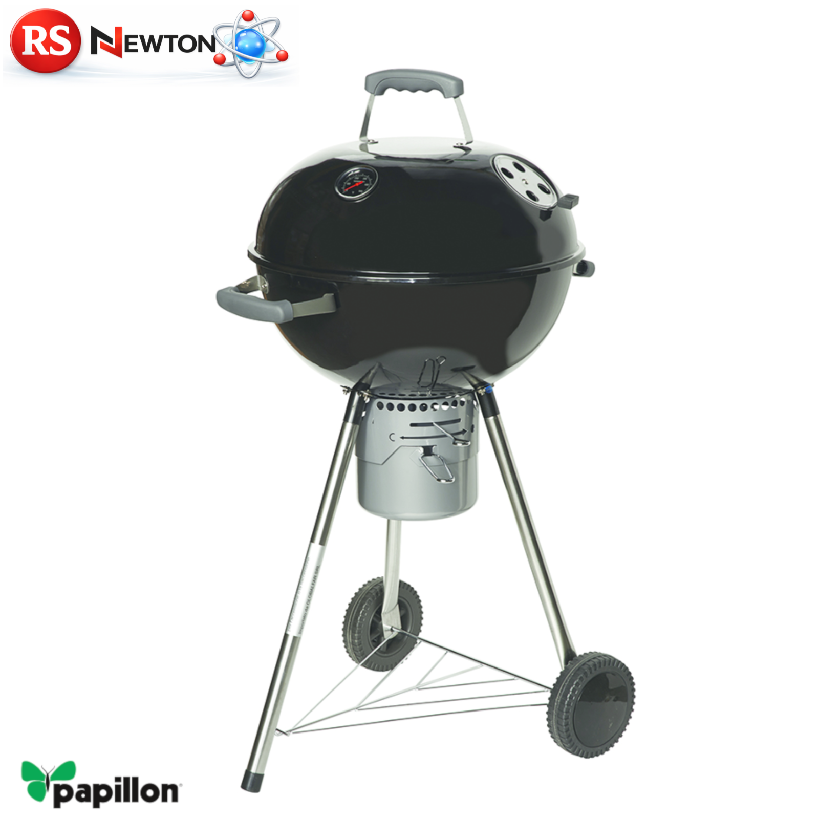 Barbecue a Carbone in Acciaio Griglia Ø 47 mm BBQ con Ruote 58x47xH.100 cm VBS