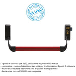 Maniglione Antipanico CORNI Kit PUSH Barra Rossa 120cm Aste Porte Sicurezza G.F