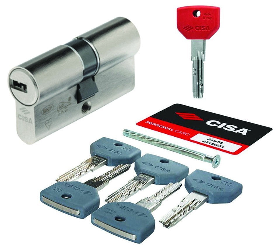 Cilindro Profilo Europeo Sagomato CISA ASIX P8 PRO Chiave Cantiere Ottone G.F