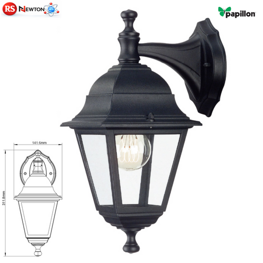 Lanterna Esterno Mini Bassa Nera Lampada Vintage Alluminio Giardino Parete VBS
