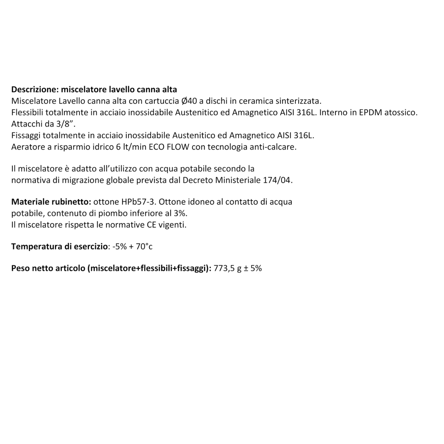 Rubinetto Lavello Cucina Canna Alta ECO FLOW Avena Satinato Oro Rame Bianco D.X