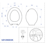 Sedile WC LINPHA Kaila Copriwater Bianco Termoindurente Cerniere Regolabili D.X