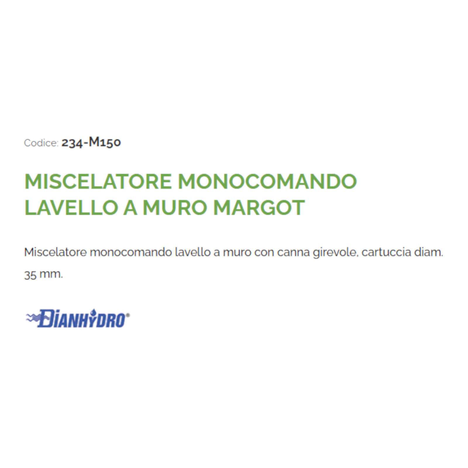 Miscelatore Lavello a Muro Margot Rubinetto Canna Girevole Cucina Monocomand D.X