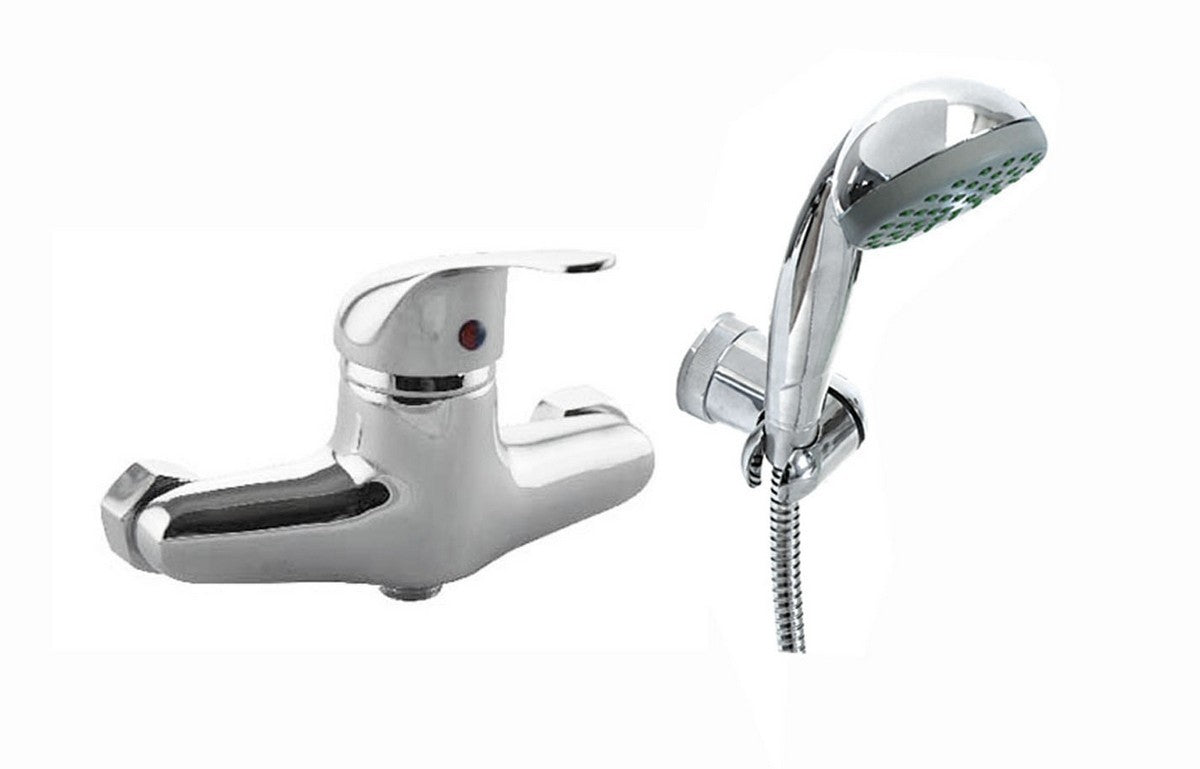 Miscelatore Rubinetto Bagno Lavabo Bidet Vasca Doccia Ottone Cromo DELFINA D.X