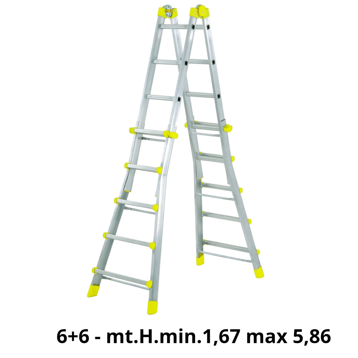 Scala Telescopica Multiuso Alluminio MAURER 4+4 5+5 6+6 Gradini a Norma UE VBS