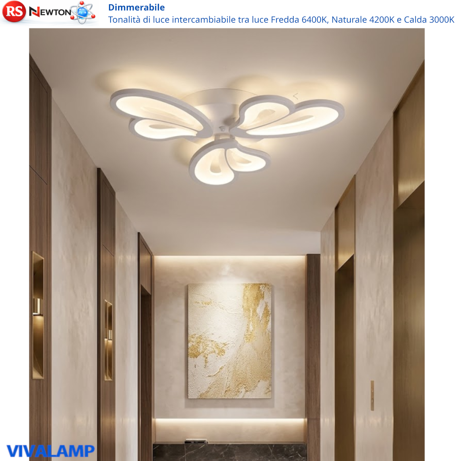 Plafoniera LED Moderna 42W Dimmerabile Telecomando 3 Colori Luce 480mm V.L