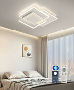 Lampadario LED 64W Moderno Plafoniera 47x47 cm Telecomando APP Dimmerabile V.L