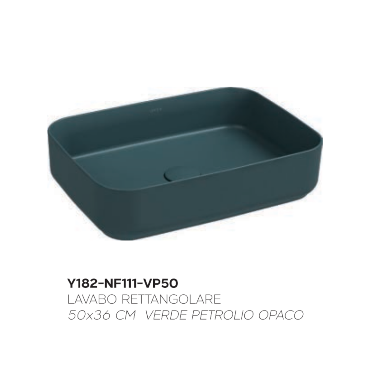 Lavabo Bagno Da Appoggio Rettangolare NYMO Ceramica Moderno Ultra Sottile D.X