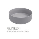Lavabo Bagno Da Appoggio Rotondo NYMO Ø36cm Ceramica Moderno Ultra Sottile D.X