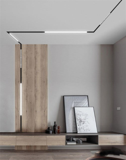 Barra Luce LED Magnetica 10W 20W Binario Magnetico Incasso 30 60cm Nero 48V V.L