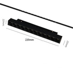 Lampada Griglia LED Magnetica 12W 48V 4200K Binario Magnetico Incasso Nero V.L