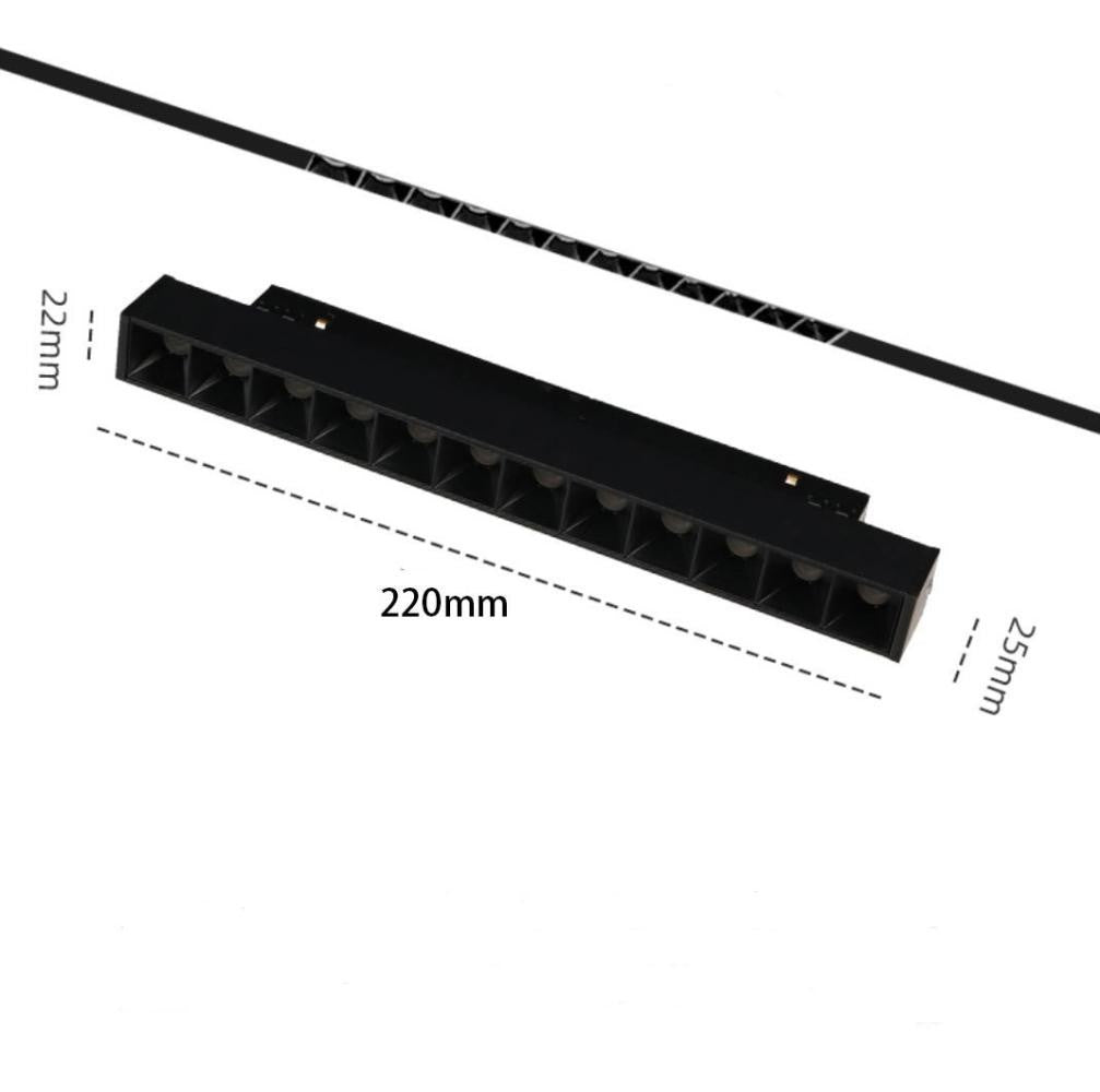 Lampada Griglia LED Magnetica 12W 48V 4200K Binario Magnetico Incasso Nero V.L