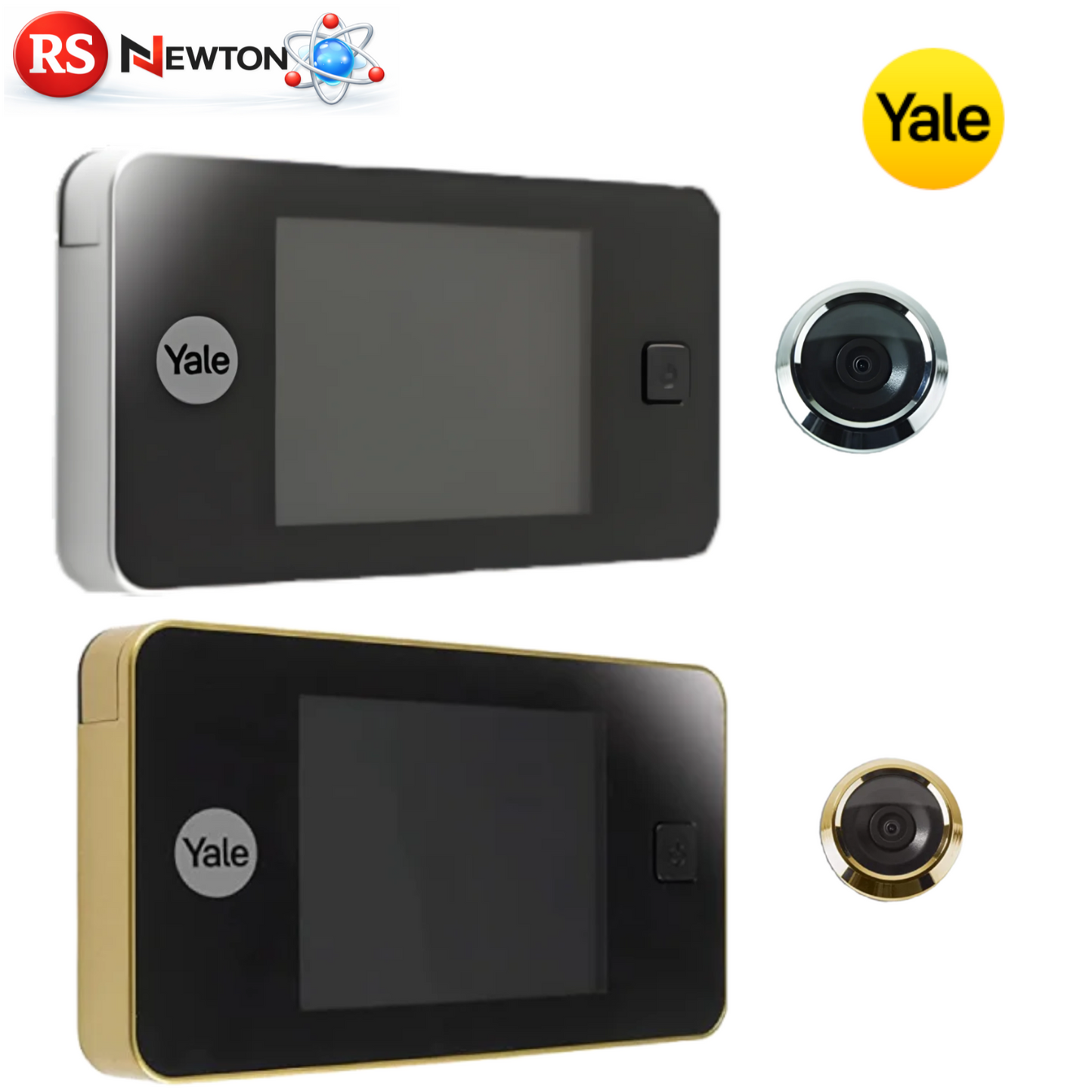 Spioncino Elettronico Batteria YALE Digitale LCD Porta Ottone Argento HD 105 G.F
