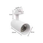 Faretto LED Binario Bianco Monofase 20W 1800lm CCT 3000K 4200K 6400K Negozio V.L