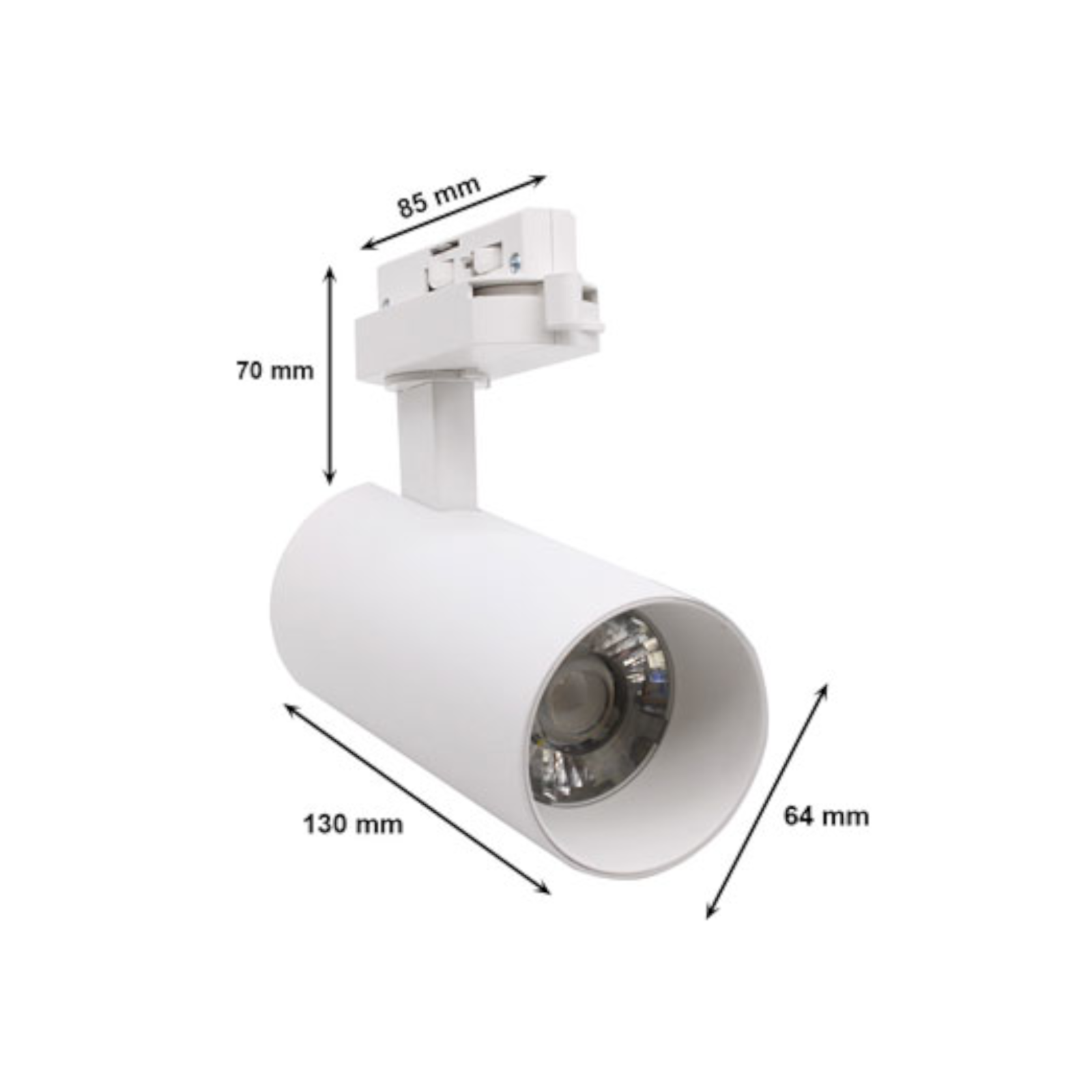 Faretto LED Binario Bianco Monofase 20W 1800lm CCT 3000K 4200K 6400K Negozio V.L