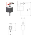 Rubinetto Galleggiante Universale RAMBO CE WC 3/8 Compatto Silenzioso D.X