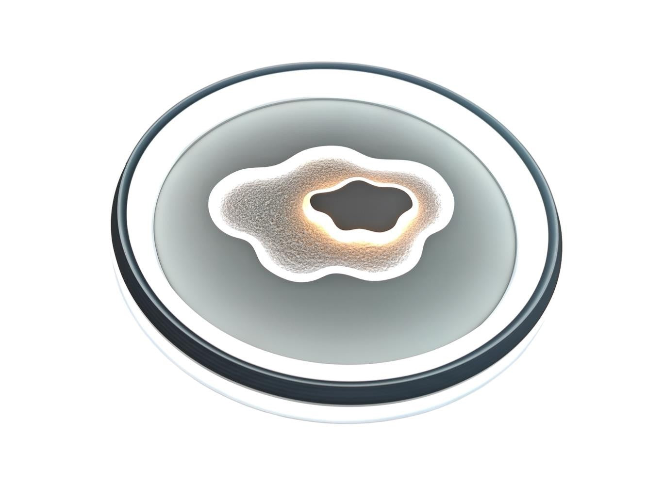 Plafoniera LED Rotonda Bianca 72W Effetto Cristallo 6480 Lumen 3 Colori Luce V.L