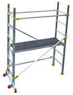 Trabattello Alluminio Smontabile con Ruote H 2,9 M Piattaforma 125x41cm 15Kg VBS