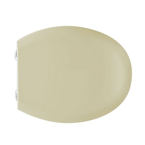 Sedile WC Universale BEMIS CeM in Legno Cerniere Regolabili Bianco Champagne D.X