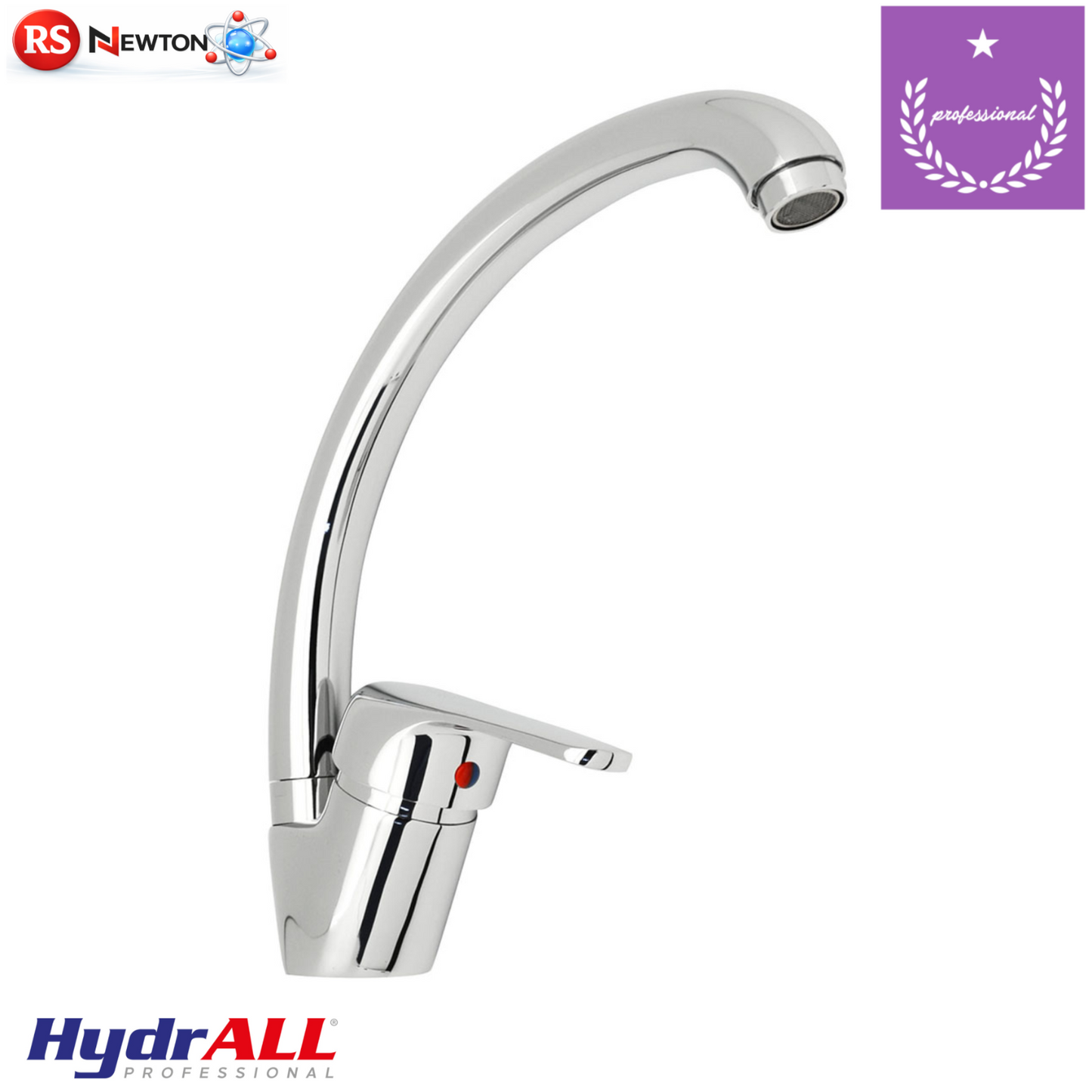 Rubinetto Cucina INES Canna Alta Girevole Moderno Miscelatore Lavello Cromo D.X