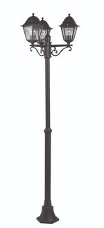 Lampione 3 Luci Lanterne CHARME Palo Telescopico H103-203cm Nero Giardino VBS