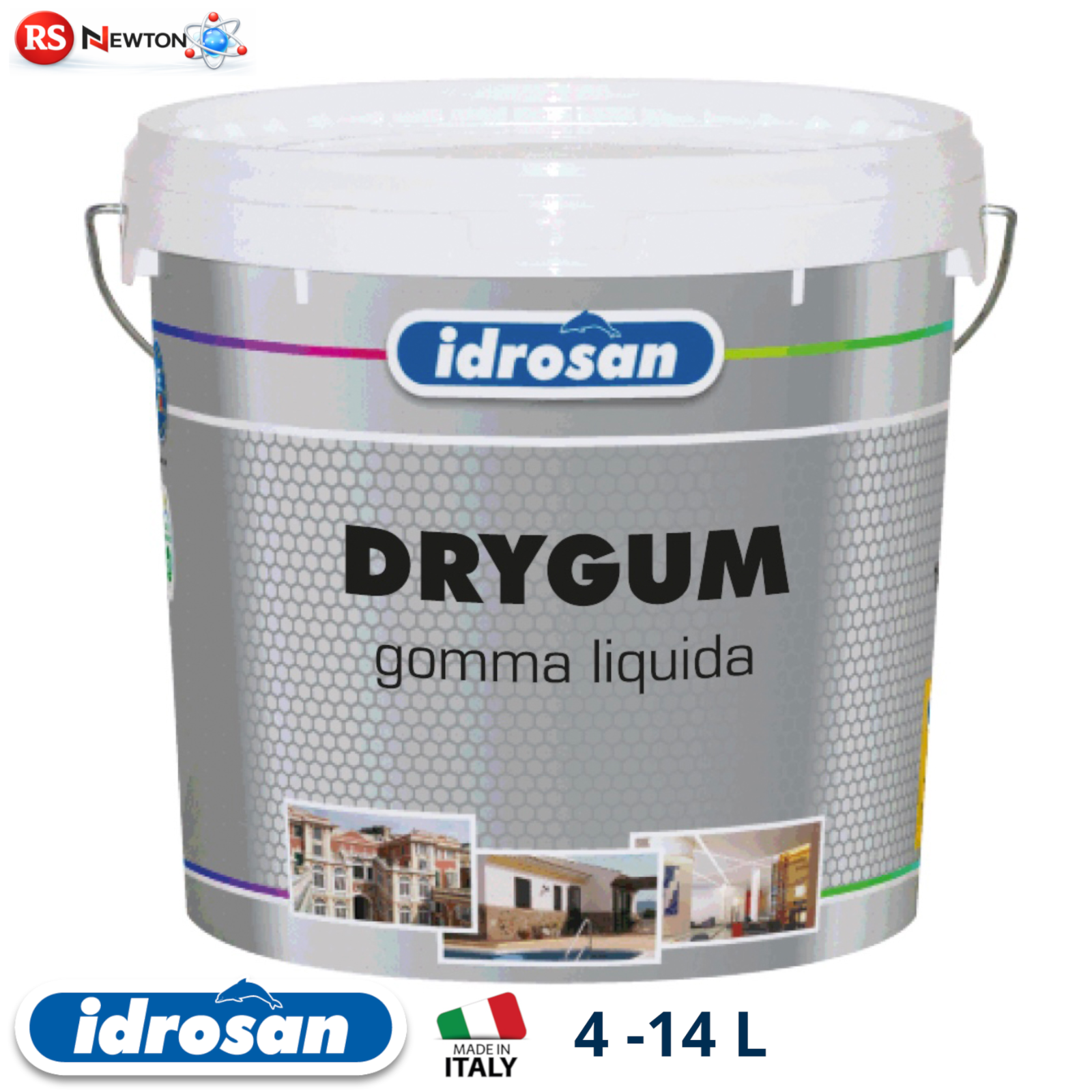 Guaina Liquida Impermeabilizzante DRYGUM Gomma Tetti Terrazzi Elastomerica I.D